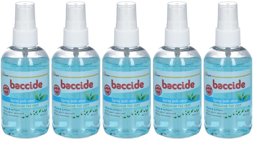 baccide Spray Antiviral Fraîcheur thé vert 5x100 ml spray