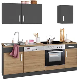 kochstation Küchenzeile KS-Gera 210 cm beige/grau