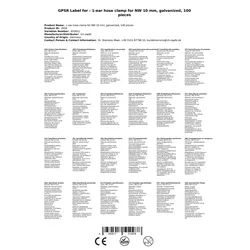 100 * 1-Ohr-Schlauchklemme für NW10mm verzinkt