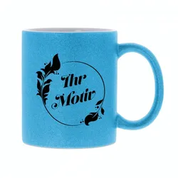 SALE - Keramiktasse individuell bedruckt in Glitzer-Farben (70x70 mm)