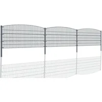 Aileenstore Gartenzaun Mattenzaun Doppelstabmattenzaun Anthrazit Grau Rund