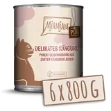 MjAMjAM - Premium Nassfutter für Katzen - purer Fleischgenuss - delikates Känguru pur, 6er Pack (6 x 800 g), getreidefrei mit extra viel Fleisch