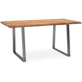 KADIMA DESIGN Schreibtisch Massivholz Baumkante Industrial 200x100 cm Akazie Premium mit Chromgestell Goldbraun Handarbeit Tarn Kollektion Kadima Design