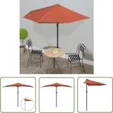 Balkon-Sonnenschirm Alu-Mast Terrakotta 300x155x223cm Halbrund - Balkonsonnenschirm - Sonnenschutz - Gartensonnen Scherm - Halbmondschirms