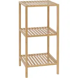 CLP Badregal stehend Bambus Zinnien, Holzregal Badezimmer schmal, Küchenregal stabil und belastbar, Tragfähigkeit 10 kg pro Regalboden,
