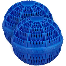 Relaxdays Waschball 2er Set, Waschkugel für Waschmaschine, Waschen ohne Waschmittel, umweltfreundlich, Wäscheball, blau,