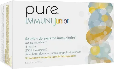 Pure Immuni Junior Für Kinder Mit Holunderbeeren und Propolis 30 Kautabletten
