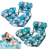 2 Stück Wasserhängematte Pool Aufblasbare Luftmatratze, 4 In 1 Poolliege, Belastbar Bis 120kg, Kompakt & Faltbar Schwimmhammock Für Erwachsene, Sommer Pool Spielzeug Für See