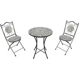 Axi Amélie Bistroset 3-teilig mit Mosaik Design Sandbeige | Bistrotisch mit 2 Stühlen | Bistro Set für Garten/Balkon/Terrasse | Beige