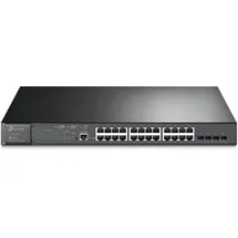 TP-Link TL-SG3428MP V2 Switch mit 24 PoE+ Ports (384 Watt, Zentrales Cloud-Management, In Omada-SDN integriert, IPv6-Unterstützung, Sicheres Netzwerk) Schwarz,