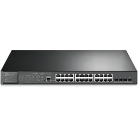 TP-Link TL-SG3428MP V2 Switch mit 24 PoE+ Ports (384 Watt, Zentrales Cloud-Management, In Omada-SDN integriert, IPv6-Unterstützung, Sicheres Netzwerk) Schwarz,