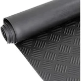 ANRO Gummimatte Riffelmatte Meterware 3mm Riffelblech Gummiläufer Riffelblechmatte als Werkstattboden, Bodenbelag, Werkbank Auflage, Gummi Matte für Anhänger, Garage Schwarz 250 x 100cm