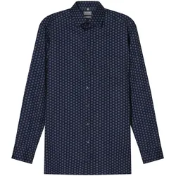 OLYMP Businesshemd »Luxor comfort fit«, dezentes Minimal-Print aus stilisierten Blüten OLYMP marine 46