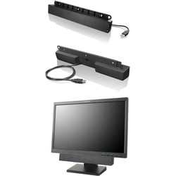 Lenovo USB Soundbar (2.50 W, 2.0 Kanal), Soundbar, Schwarz