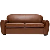 miliboo Schlafsofa aus braunem Leder 3-Sitzer CLUB