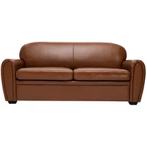 miliboo Schlafsofa aus braunem Leder 3-Sitzer CLUB