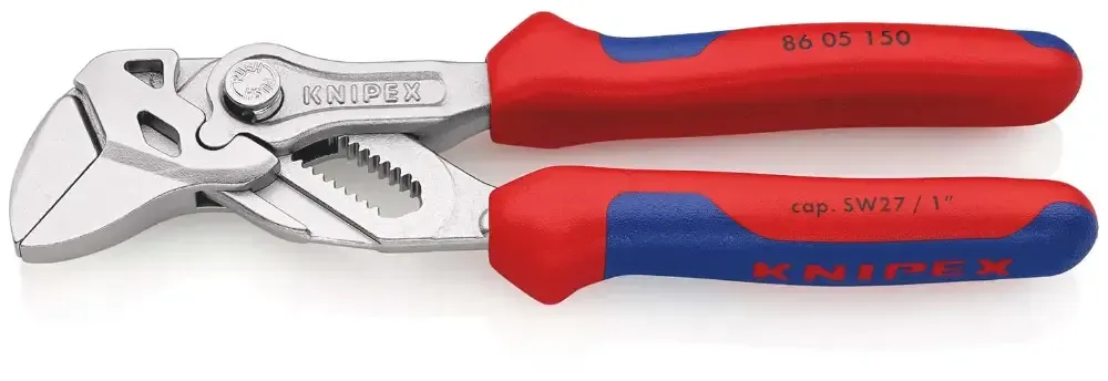 KNIPEX Zangenschlüssel Zange und Schraubenschlüssel in einem Werkzeug verchromt 150 mm - 8605150SB