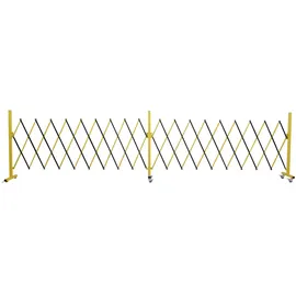 Mendler Alu Absperrgitter HWC-B34 Scherengitter Schutzgitter mit Rollen 110x60-500cm gelb/schwarz