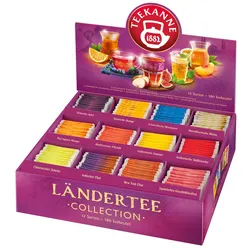 Teekanne Ländertee Collection Box 180 Teebeutel in 12 Sorten 387 g
