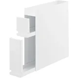 Yamazaki Gewürzregal Tower 2-stöckiges Schiebe-Gewürzregal, weiß, Stahl/Polypropylen, minimalistisch, 12.5 x 52.5 cm