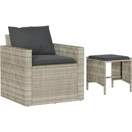 vidaXL Garten-Lounge-Set 4-tlg. hellgrau
