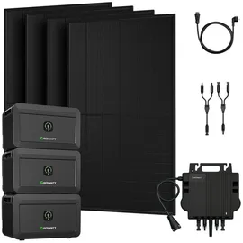 Growatt NOAH 2000 Solarspeicher für Balkonkraftwerk 3 St. + 4x 500W Bifaziale Solarmodule + Wechselrichter