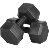 Yaheetech Hex-Kurzhanteln-Set, Sechskant-Kurzhanteln für Krafttraining, Heimtrainingsgerät, Schwarz, (im Paar) 2x5kg