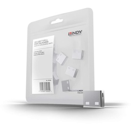 Lindy 40464 USB Typ A Port Schlösser, Schutzkappe weiß