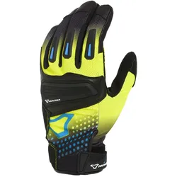 Macna Jugo Motorrad Handschuhe, schwarz-blau-gelb, Größe L für Männer