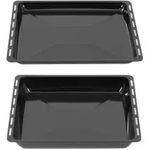 ICQN 455 x 375 mm 2er Backblech Set, 30 und 60 mm Extra Tiefe, Passend für Bosch, Siemens, Constructa, Flavel, Emailliert, Fettpfann...