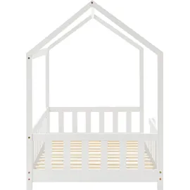 en.casa kids Hausbett Hesel 90 x 200 cm Kiefer weiß