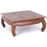 DESIGN DELIGHTS Opiumtisch Hellbraun Mahagoni 80 x 80 x 36 cm
