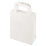 Papstar 50 Tragetaschen, Papier 22 x 18 x 10 cm weiss mit Tragegriff