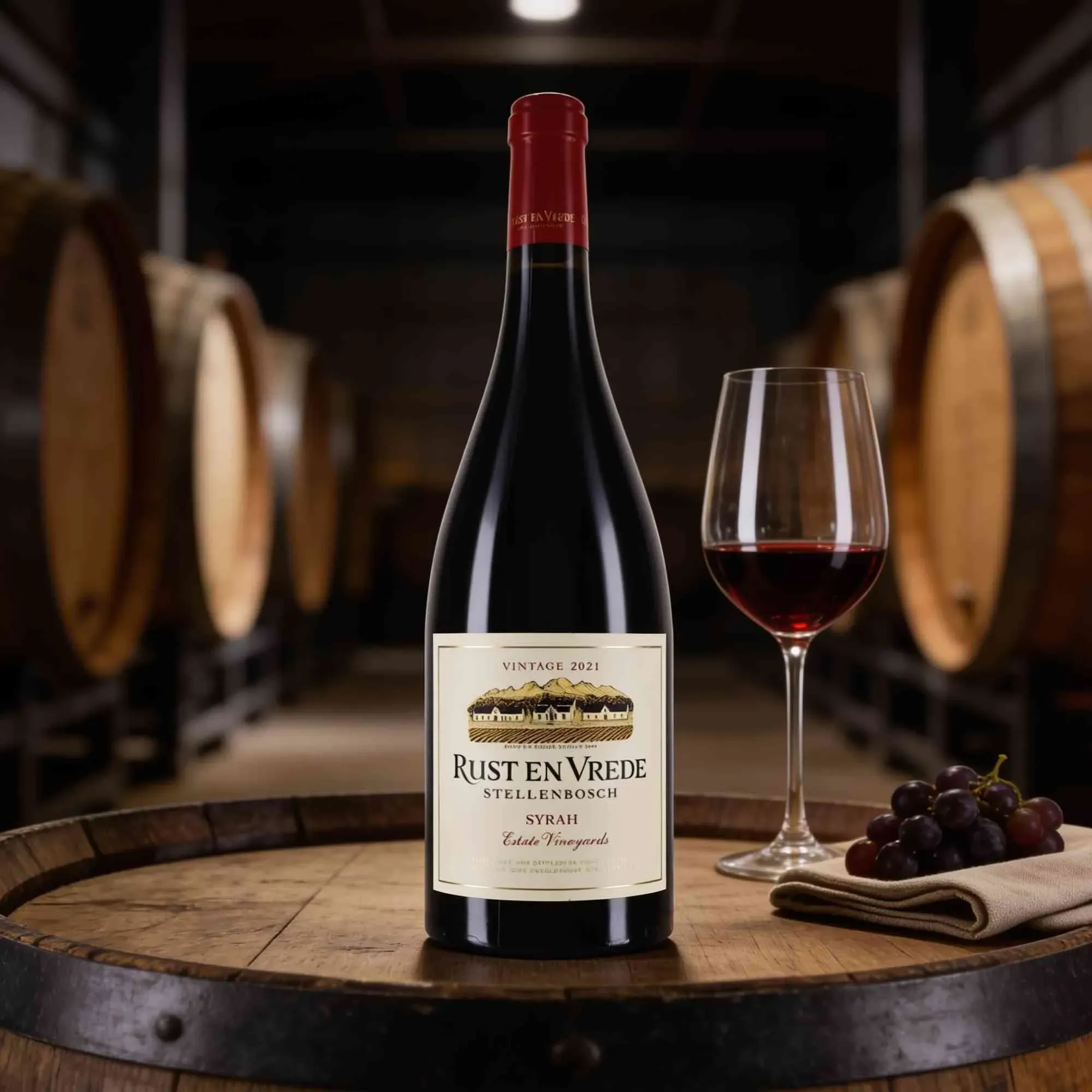 Rust en Vrede 2021 Rust en Vrede Estate Vineyards Syrah 2021 Syrah Südafrika