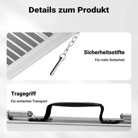 Wiltec Rollstuhlrampe faltbar 150 cm 270 kg Gehhilfe Aluminium silber