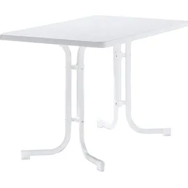 Sieger Boulevard-Klapptisch mit mecalit-Pro-Platte 115 x 70 x 72 cm weiß/marmordekor weiß