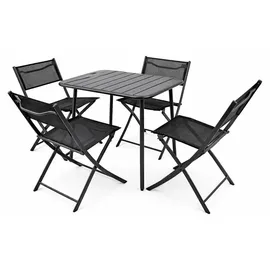 VCM Balkonmöbel Set 5-tlg. Schwarz