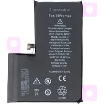 AccuCell Akku passend für Apple iPhone 14 Pro Max, diagnostizierbar, Li-Polymer, 3,86V, 4323mAh, 16,68Wh, ohne Werkzeug