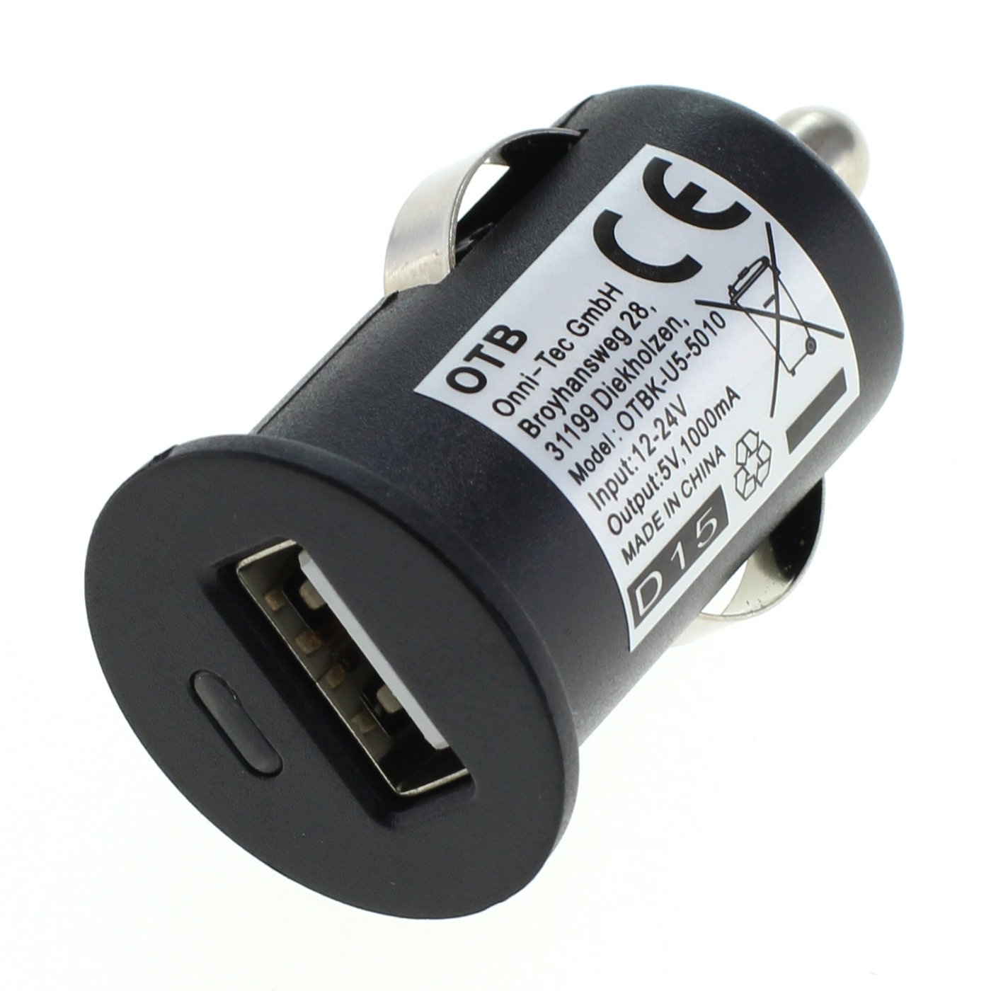 OTB KFZ-Ladekabel (12V/24V) für USB TINY 1A schwarz