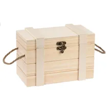 Glorex  GLOREX Schatztruhe mit Griffen Holz Verschluss, 21x11x11.5cm