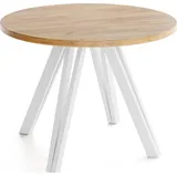 ESSTISCH Ravero runder ausziehbarer, Eiche Braun 100/100/77 cm