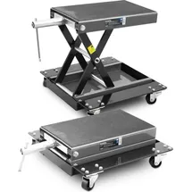 BITUXX Rollbarer Motorrad Heber Hebebühne Montagebock mechanischer Scherenheber Montageständer Rangierheber Lift bis 500kg Grau/Schwarz MS-19533