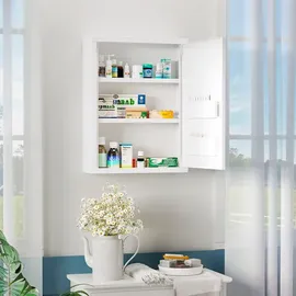 kleankin Medizinschrank mit 3 Schichten, Arzneischrank Weiß