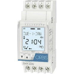 Orbis, Zeitschaltuhr + Smart Plug, Hutschienen Zeitschaltuhr DATA LOG 230 V