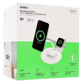 Belkin BoostCharge Pro 3-in-1 Ladestation mit Qi2, 15W, Magnetisch Schwarz