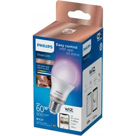 Philips WiZ Smart LED A60 Birne 8,5W = 60W E27 matt 806lm CCT 2200K-6500K Dimmbar App Amazon Alexa Google WiFi