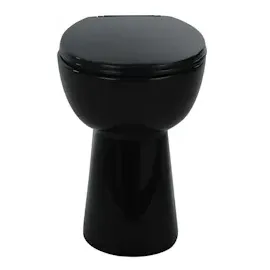 vidaXL Hohe Spülrandlose Toilette Soft-Close 7cm Höher Keramik Schwarz