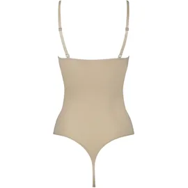 Magic Bodyfashion Shaping-Body MAGIC BODYFASHION, Damen, Gr. L, N-Gr, latte, Obermaterial: 92% Polyamid, 8% Elasthan, eng normal, tiefer V-Ausschnitt, Bodys, Shaping-Effekt, eng, basic, bequem, elastisch
