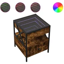 vidaXL Nachttisch mit Infinity-LED 40 x 40 x 51 cm Braun