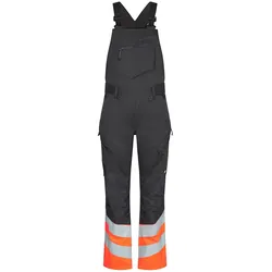 Warnschutz Latzhose "3546-314" Safety UV-Schutz - 56 - anthrazit/orange